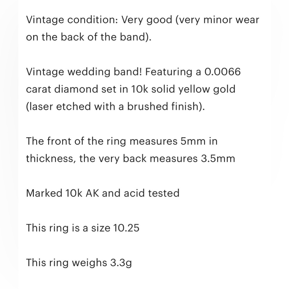 Thick 5mm 10k solid yellow gold diamond accent men’s wedding band matte ring - Picture 9 of 9